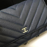 Chanel Flap Bag Calfskin Leather Blue with Silver Hardware - 4