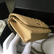 Chanel Flap Bag Calfskin Leather Apricot with Silver Hardware - 5