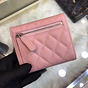 Chanel Calfskin Leather Plain Folding Pink Wallets with Silver Hardware - 2