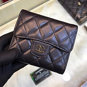 Chanel Plain Folding Black Wallets with Gold Hardware - 1
