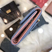 Chanel Plain Folding Blue and Pink Wallets with Gold Hradware - 4