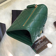 Chanel Calfskin Leather Plain Folding Green Wallets - 5
