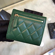 Chanel Calfskin Leather Plain Folding Green Wallets - 3