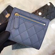 Chanel Calfskin Leather Plain Folding Blue Wallets - 6