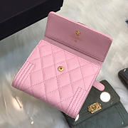 Chanel Lebay Calfskin Leather Plain Folding Pink Wallets - 5