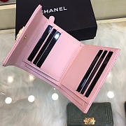 Chanel Lebay Calfskin Leather Plain Folding Pink Wallets - 4