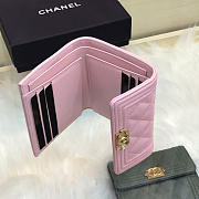 Chanel Lebay Calfskin Leather Plain Folding Pink Wallets - 3