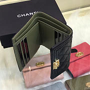 Chanel Lebay Calfskin Leather Plain Folding Black Wallets - 3