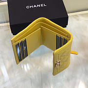 Chanel Lebay Calfskin Leather Plain Folding Yellow Wallets - 3