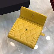 Chanel Lebay Calfskin Leather Plain Folding Yellow Wallets - 6