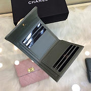 Chanel Lebay Calfskin Leather Plain Folding Gray Wallets - 5