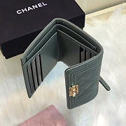 Chanel Lebay Calfskin Leather Plain Folding Gray Wallets - 2