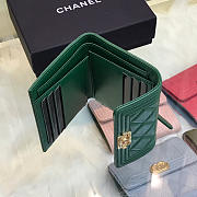 Chanel Lebay Calfskin Leather Plain Folding Green Wallets - 2