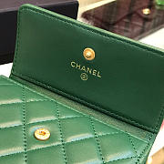Chanel Lebay Calfskin Leather Plain Folding Green Wallets - 4