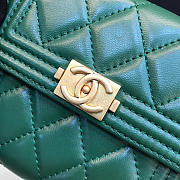 Chanel Lebay Calfskin Leather Plain Folding Green Wallets - 6