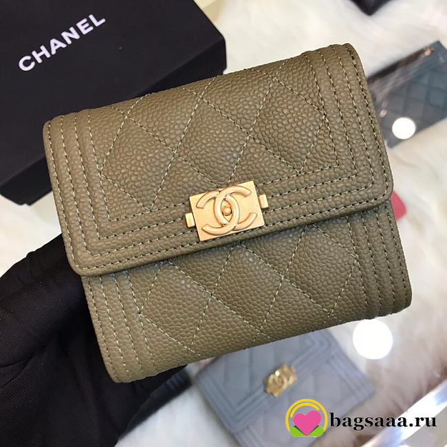 Chanel Lebay Calfskin Leather Plain Folding Wallets - 1