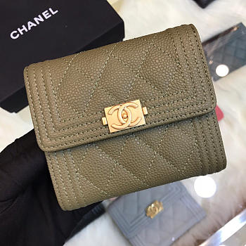 Chanel Lebay Calfskin Leather Plain Folding Wallets