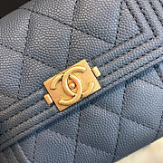 Chanel Lebay Calfskin Leather Plain Folding Light Blue Wallets  - 2