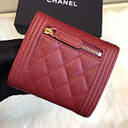 Chanel Lebay Calfskin Leather Plain Folding Red Wallets - 2
