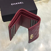 Chanel Lebay Calfskin Leather Plain Folding Red Wallets - 5