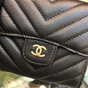 Chanel Calfskin Leather Plain Folding Black Wallets - 6