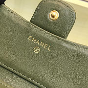 Chanel Calfskin Leather Plain Folding Green Wallets 82288 - 3