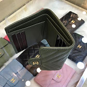 Chanel Calfskin Leather Plain Folding Green Wallets 82288 - 6