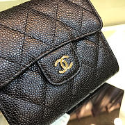 Chanel Calfskin Leather Plain Folding Black Wallets with Gold Hardware - 5