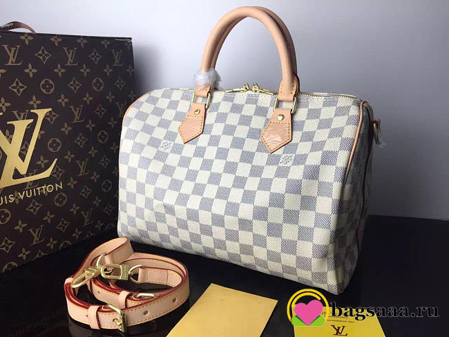 Louis Vuitton Damier Azur Speedy 30cm With Shoulder Strap Bag N41001 - 1