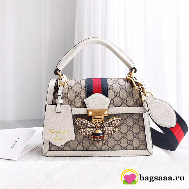 Gucci Queen Margaret Small Top Handle Bag In White 476541 - 1