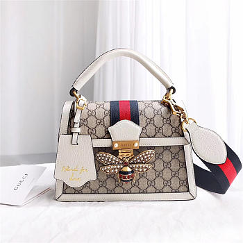 Gucci Queen Margaret Small Top Handle Bag In White 476541