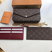 Louis Vuitton Damier Canvas Pochette Felicie Wallets Handbag 61276 - 2