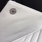 YSL Monogram College White Medium Bag with Silver Hardware 24cm - 5