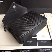 YSL Monogram College Black Medium Bag with Silver Hardware 24cm - 2