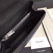 YSL Monogram College Black Medium Bag with Silver Hardware 24cm - 5