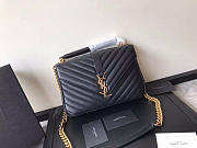YSL Monogram College Black Medium Bag with Gold Hardware 24cm - 1