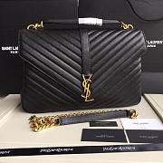 YSL Monogram College Black Large Bag with Gold Hardware 32cm - 1