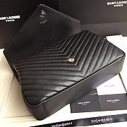 YSL Monogram College Black Large Bag with Silver Hardware 32cm - 3