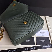 YSL Monogram College Dark Green Medium Bag with Gold Hardware 24cm - 5