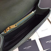 YSL Monogram College Dark Green Medium Bag with Gold Hardware 24cm - 6