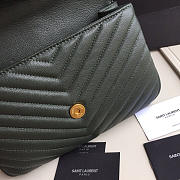 YSL Monogram College Dark Green Medium Bag with Gold Hardware 24cm - 4