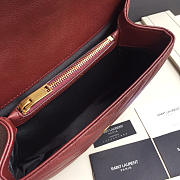YSL Monogram College burgundy Medium Bag with Gold Hardware 24cm - 4