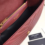 YSL Monogram College burgundy Medium Bag with Gold Hardware 24cm - 5
