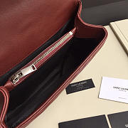 YSL Monogram College burgundy Medium Bag with Silver Hardware 24cm - 2