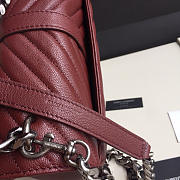 YSL Monogram College burgundy Medium Bag with Silver Hardware 24cm - 6