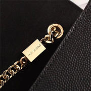YSL Monogram Leather With Metal Chain Shoulder Bag In Light Black 26571 - 5