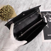 YSL original leather women's shoulder bag in Black with Silver Harsare 26801 - 5