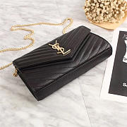YSL original leather women's shoulder bag in Black with Gold Hardware 26801 - 3