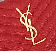 YSL original leather women's shoulder bag in Red 26801 - 6