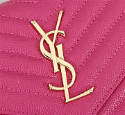 YSL original leather women's shoulder bag in Rose Red 26801 - 4